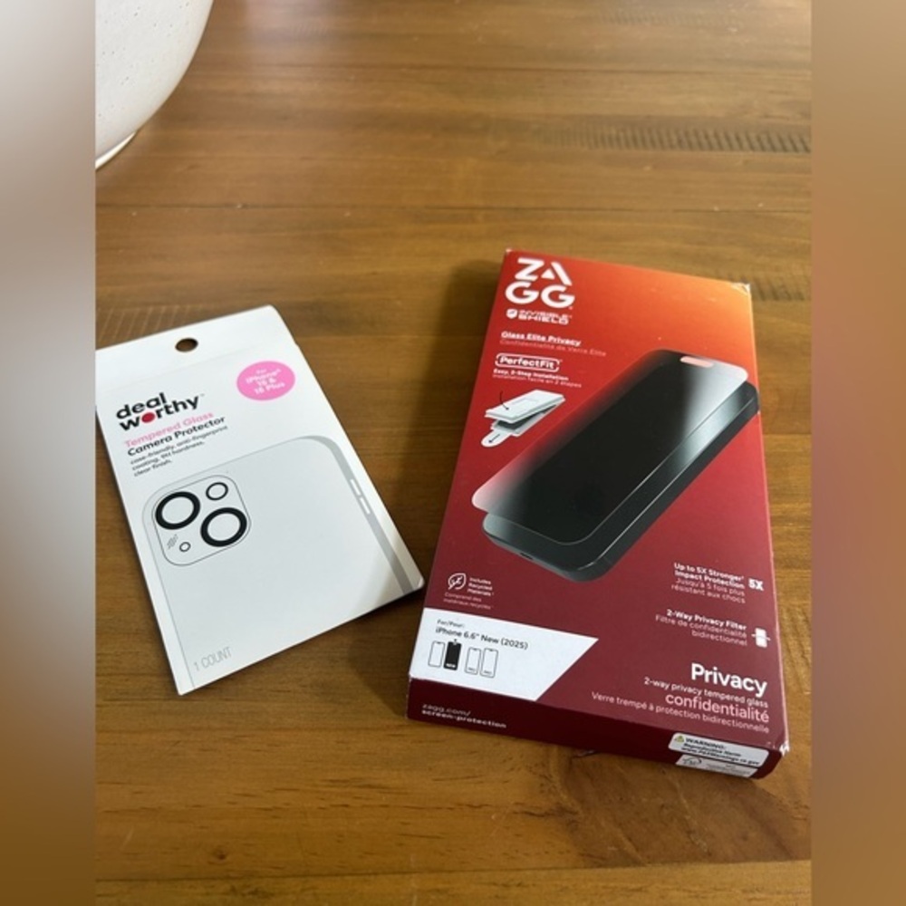 NWT Glass Elite Privacy Screen Protector for iPhone and camera protector